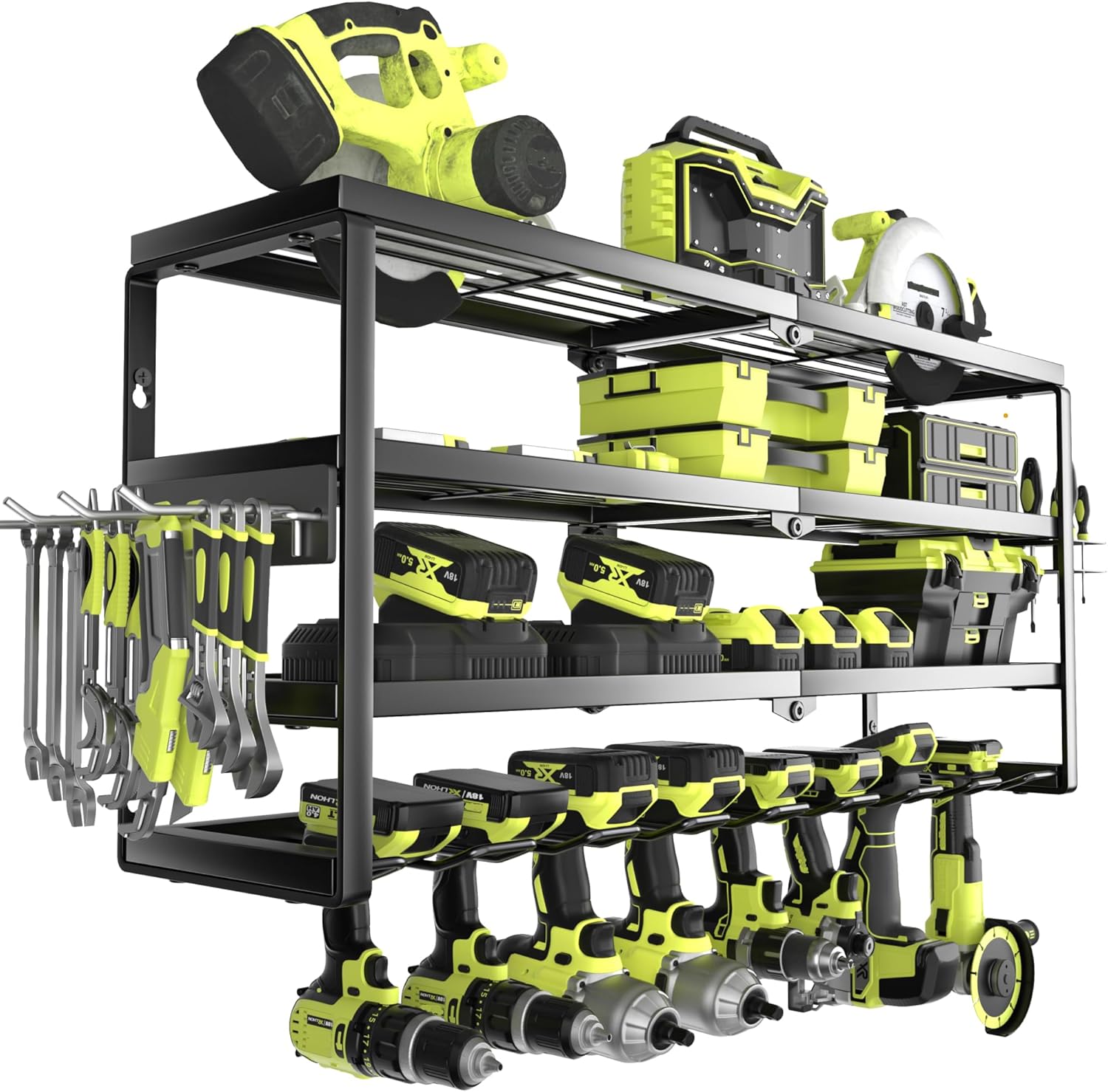 Power Tools Holder - 4단 벽걸이형 전동공구 정리대(충전 스테이션 포함),