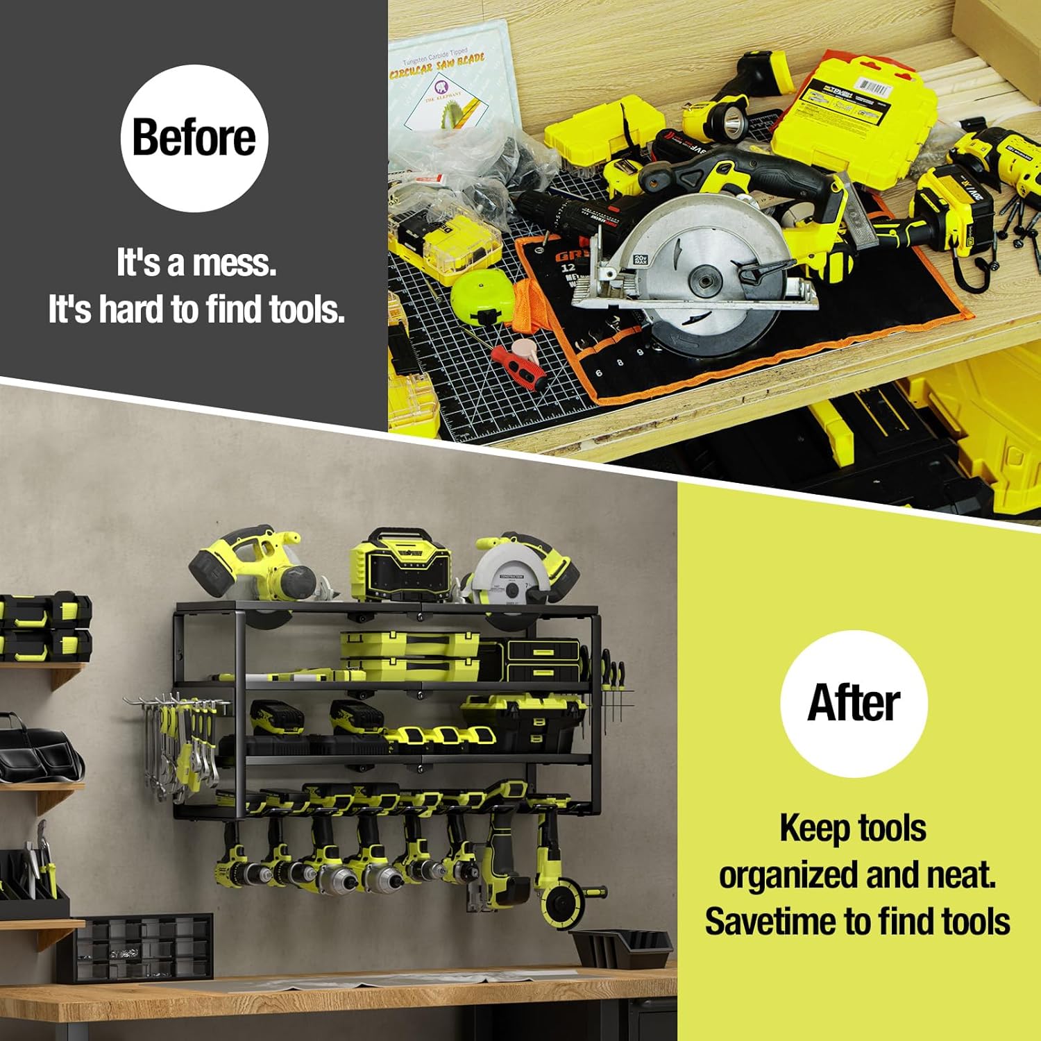 4단 벽걸이형 전동공구 정리대(충전 스테이션 포함),  - Power Tools Holder 리뷰 및 가격