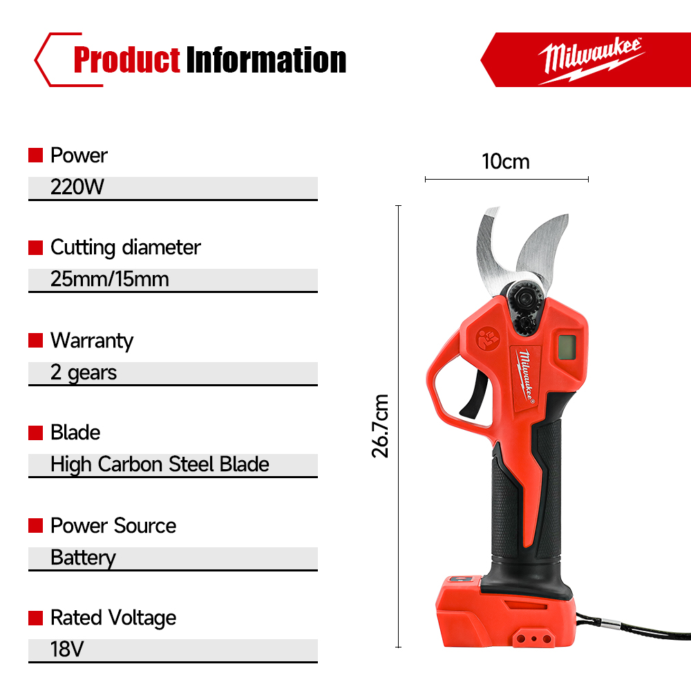 밀워키 브러시리스 전기 전정가위 LED 디스플레이가 있 - Power Tools Display 리뷰 및 가격