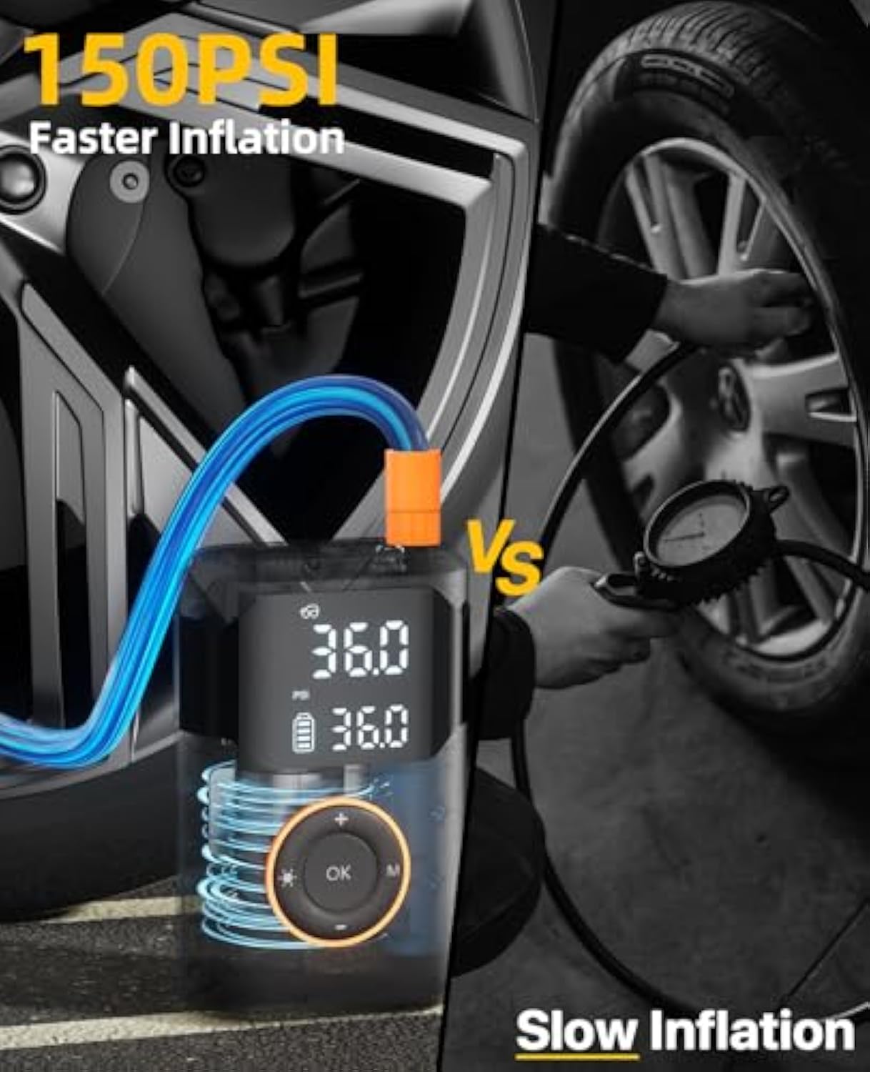 자동 충전식 전기 미니 디지털 무선 휴대용 코드리스 타 - Air Compressor Mini 리뷰 및 가격