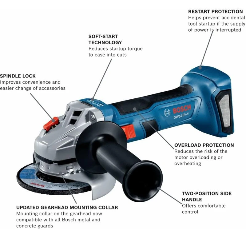BOSCH GWS18V-8 18V 브러시리스 표준 앵글 - Power Tools Cordless 리뷰 및 가격